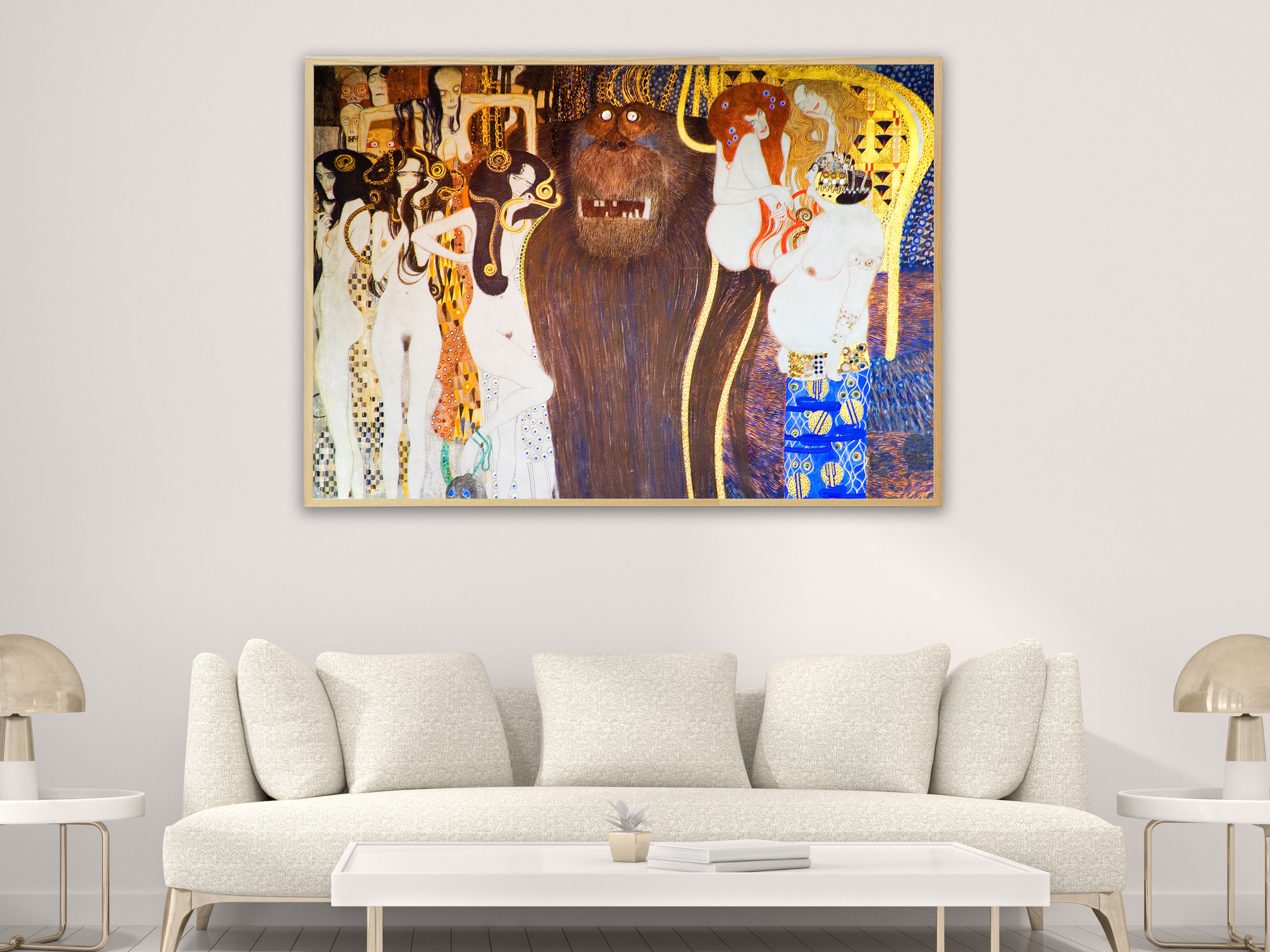 Gustav Klimt - Beethoven Frieze, 1902, Bilderrahmen Eiche Gustav Klimt - Beethoven Frieze, 1902, Bilderrahmen Eiche
