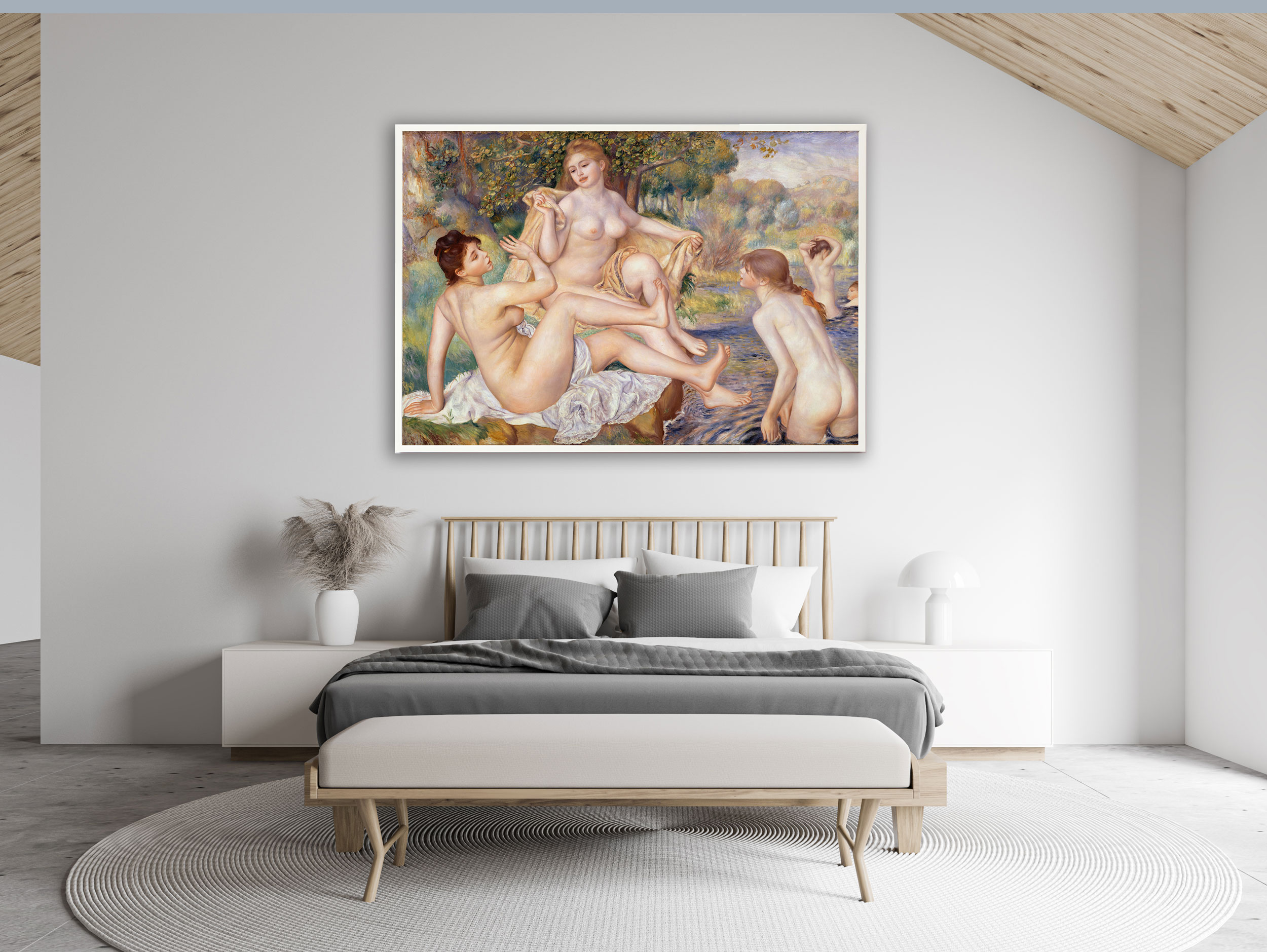 Auguste Renoir - Die großen Badenden, 1887, Bilderrahmen weiß