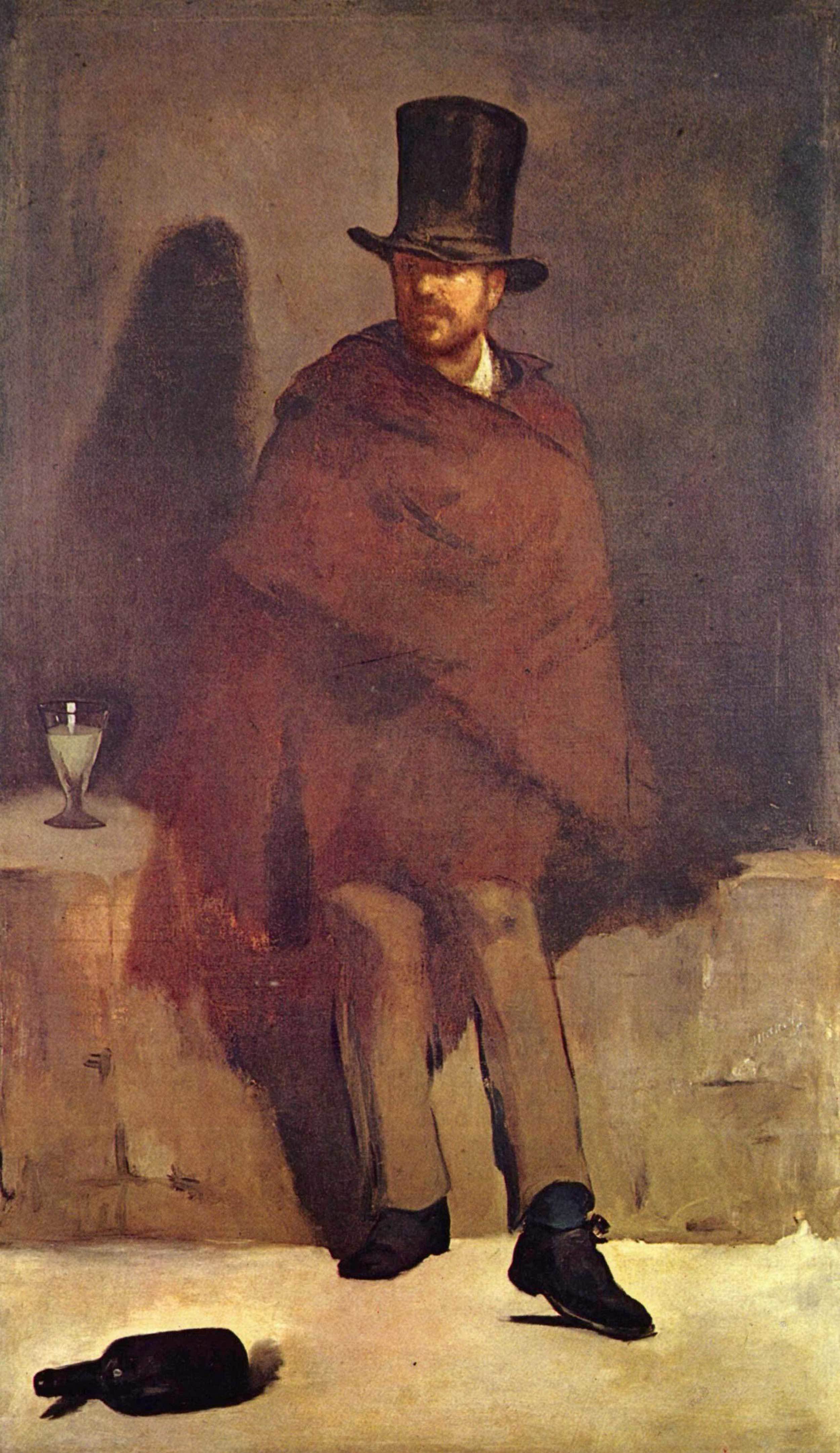 Edouard Manet - Der Absinthtrinker, 1859, Bilderrahmen weiß