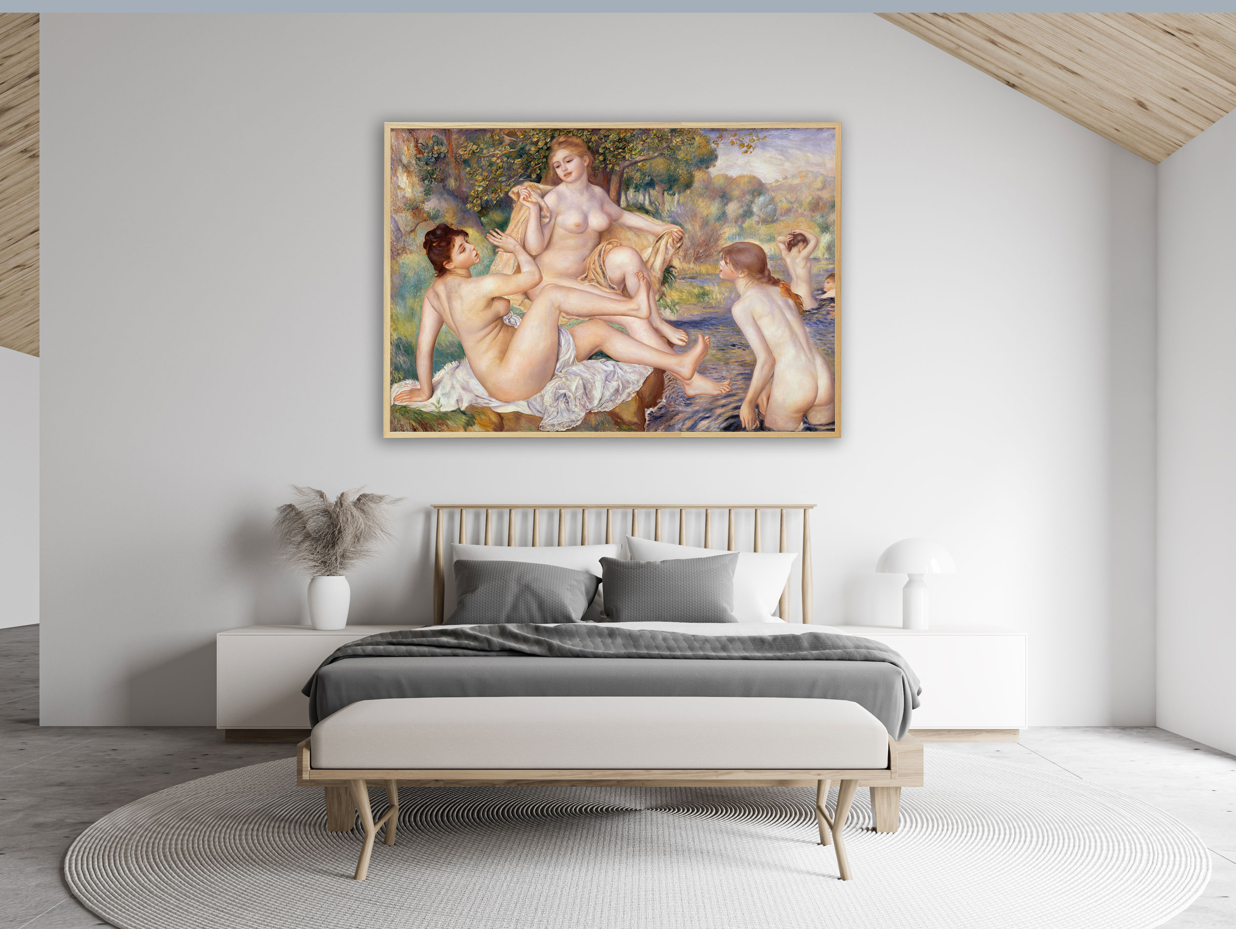 Auguste Renoir - Die großen Badenden, 1887, Bilderrahmen Eiche