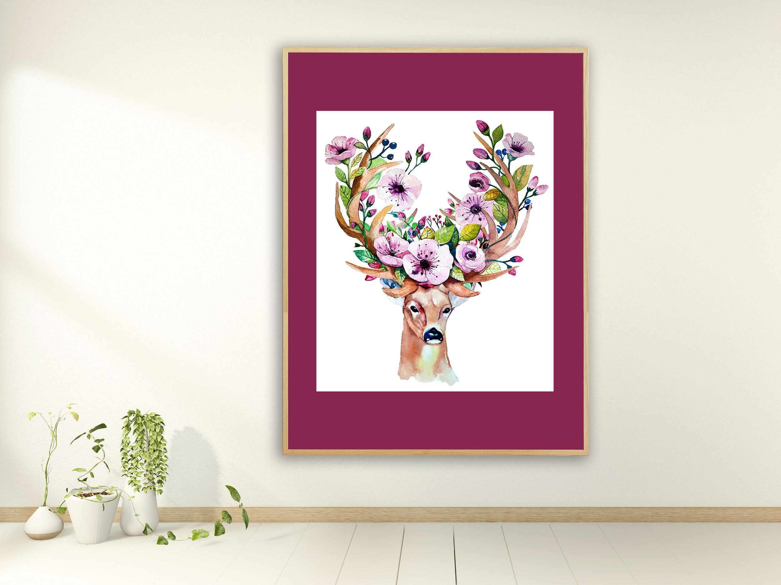 Hirsch mit Blumengeweih Hirsch mit Blumengeweih