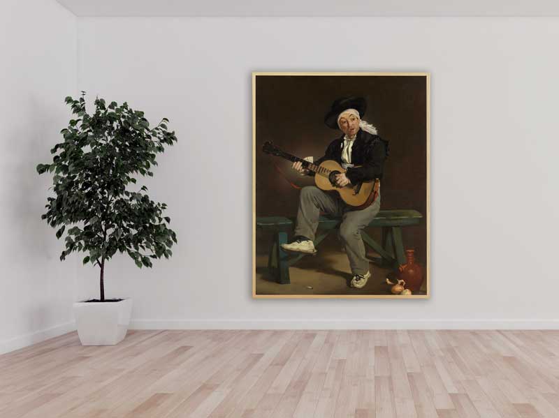 Edouard Manet - Der Spanische Sänger, 1860, Bilderrahmen Eiche