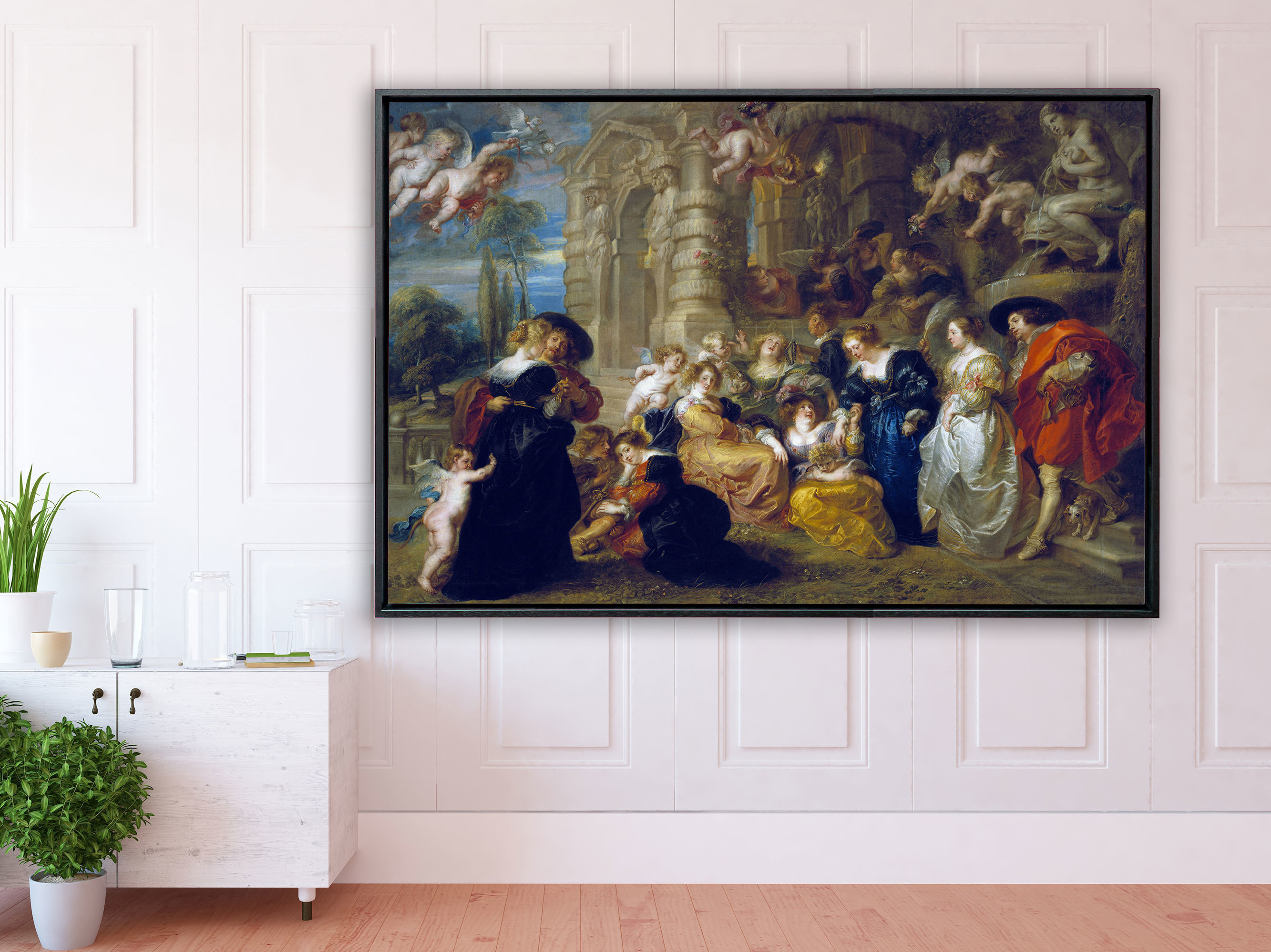 Peter Paul Rubens – Im Garten der Liebe, Schattenfugenrahmen schwarz Peter Paul Rubens – Im Garten der Liebe, Schattenfugenrahmen schwarz