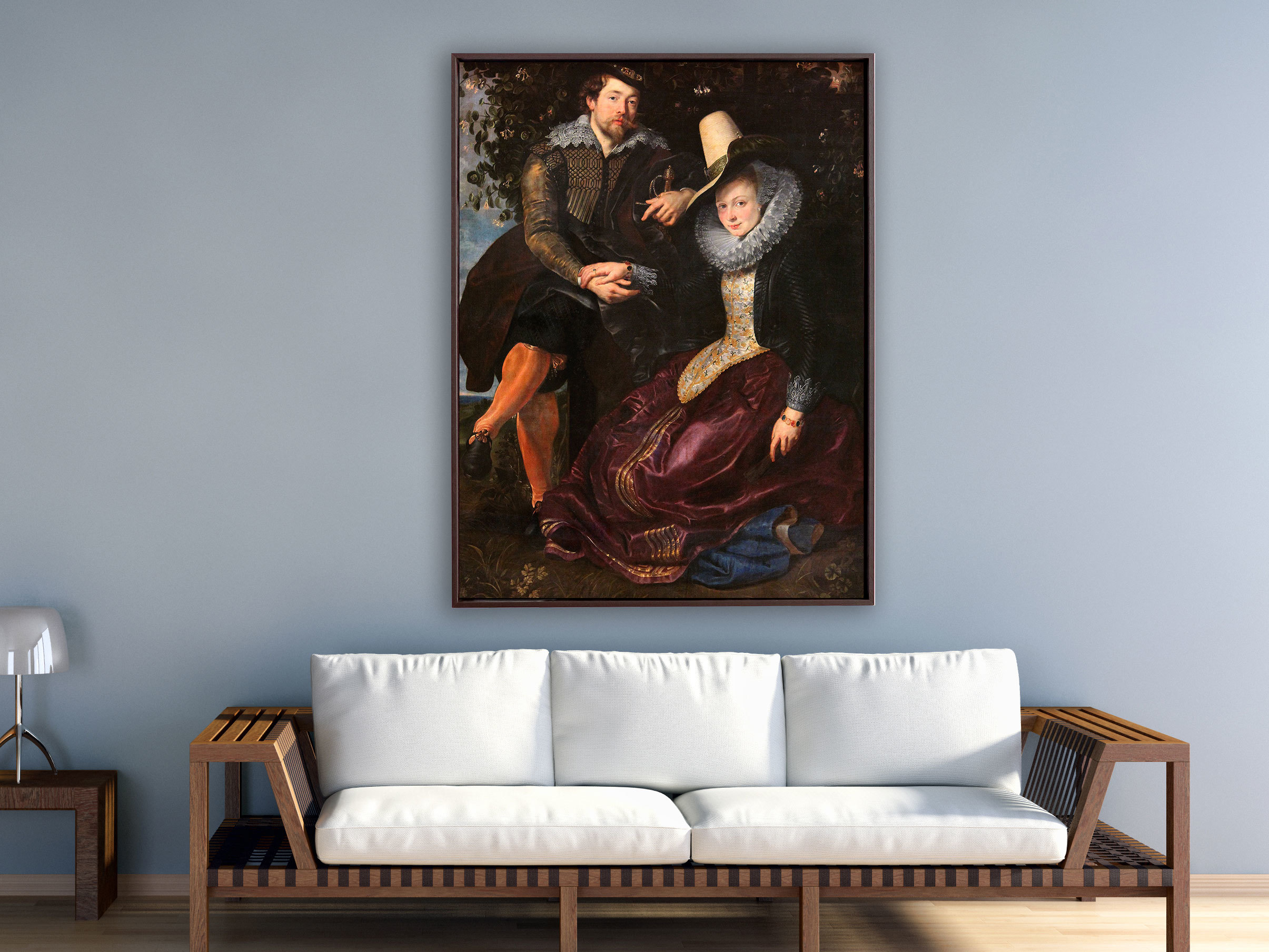 Peter Paul Rubens – Rubens und Isabella Brant, Rahmen Schattenfuge braun