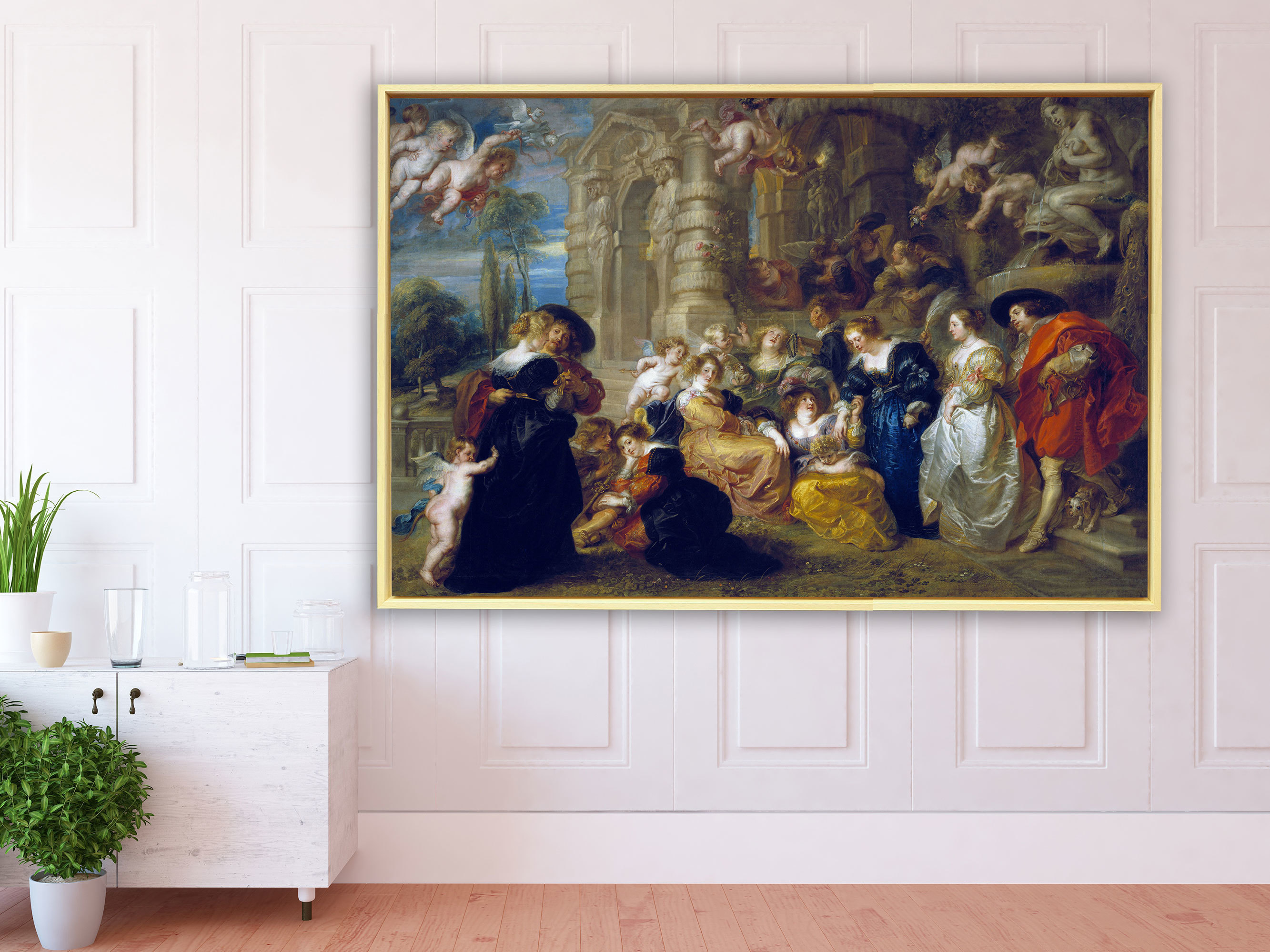 Peter Paul Rubens – Im Garten der Liebe, Schattenfugenrahmen Natur