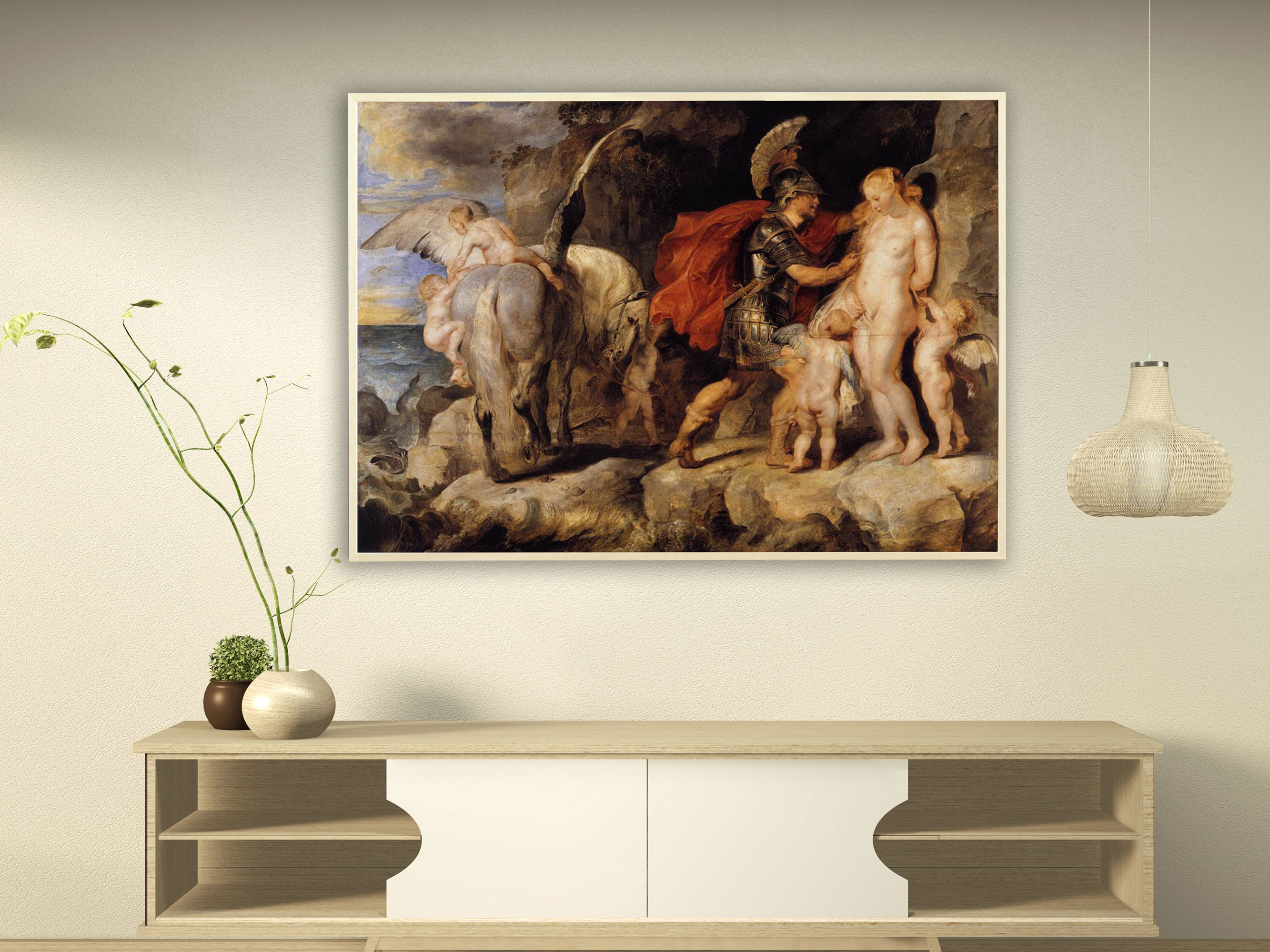 Peter Paul Rubens – Die Befreiung der Andromeda, Bilderrahmen Ahorn