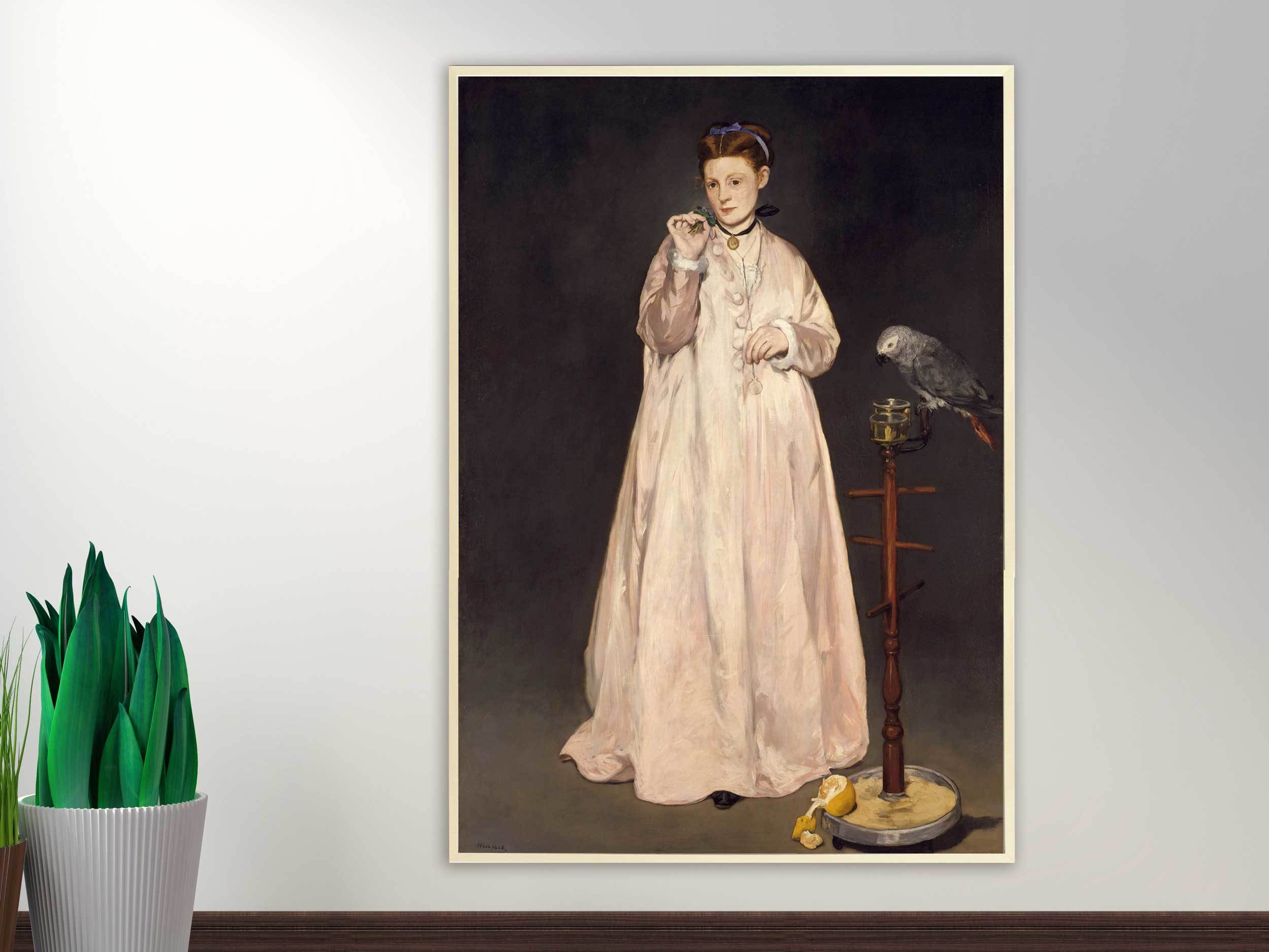 Edouard Manet - Young Lady in 1866, 1866, Bilderrahmen Ahorn