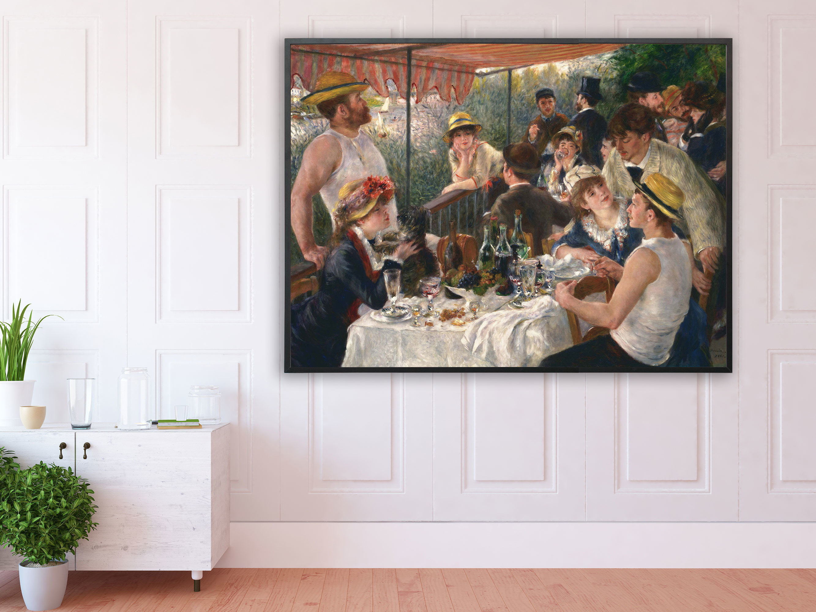 Auguste Renoir - Das Frühstück der Ruderer, 1881, Bilderrahmen schwarz