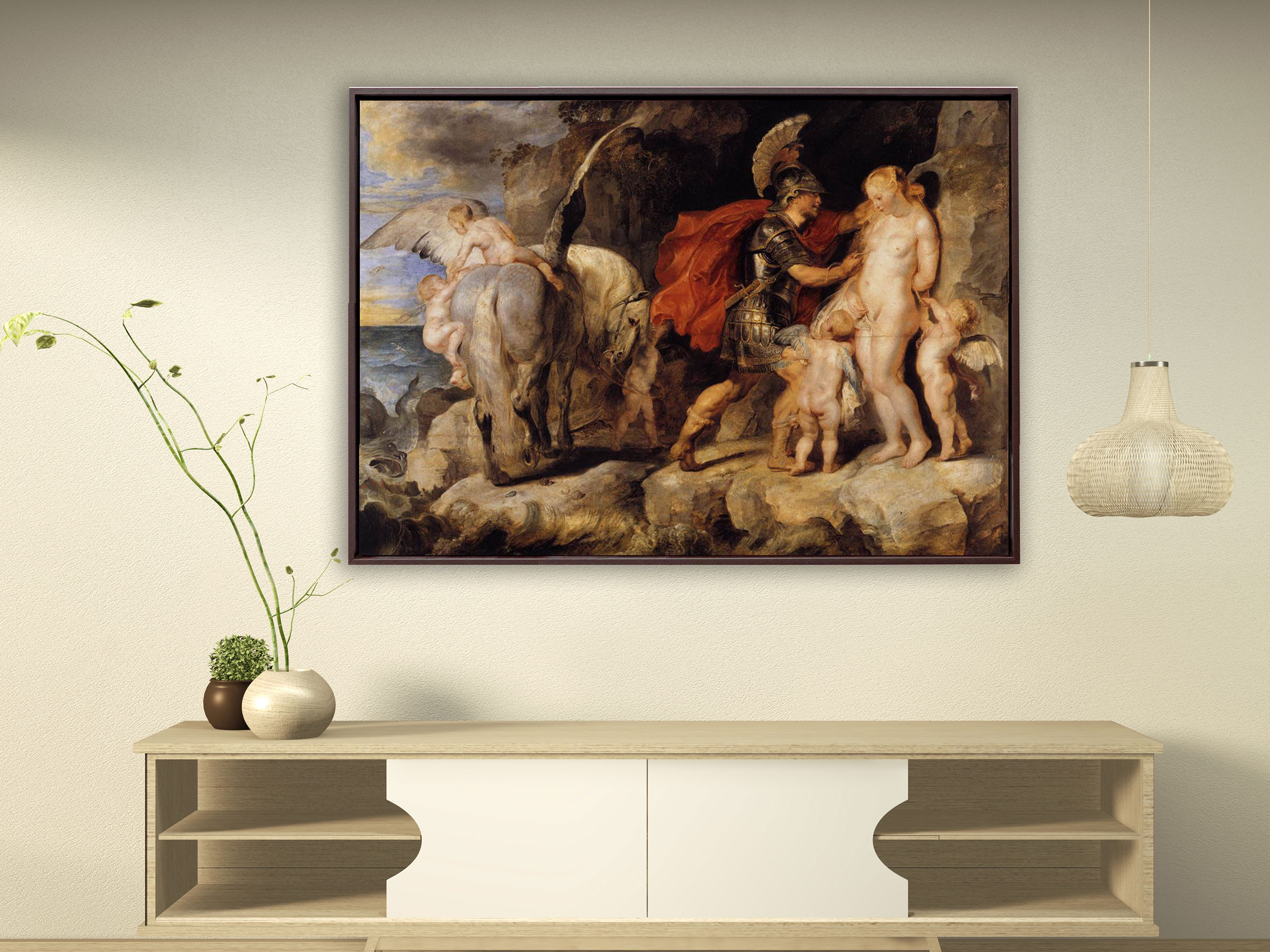 Peter Paul Rubens – Die Befreiung der Andromeda, Schattenfugenrahmen braun
