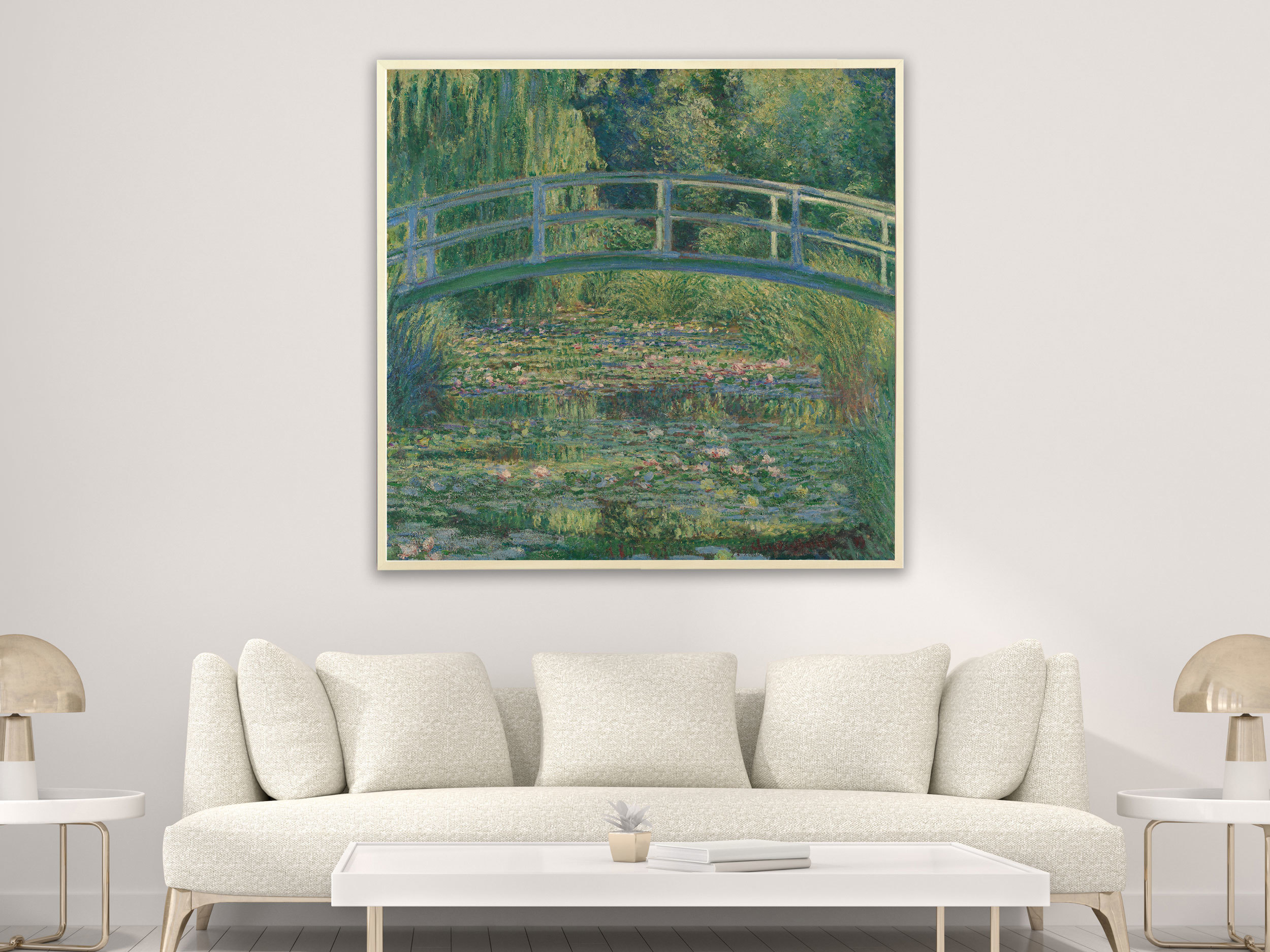 Claude Monet - Die japanische Brücke, 1899, Bilderrahmen Ahorn