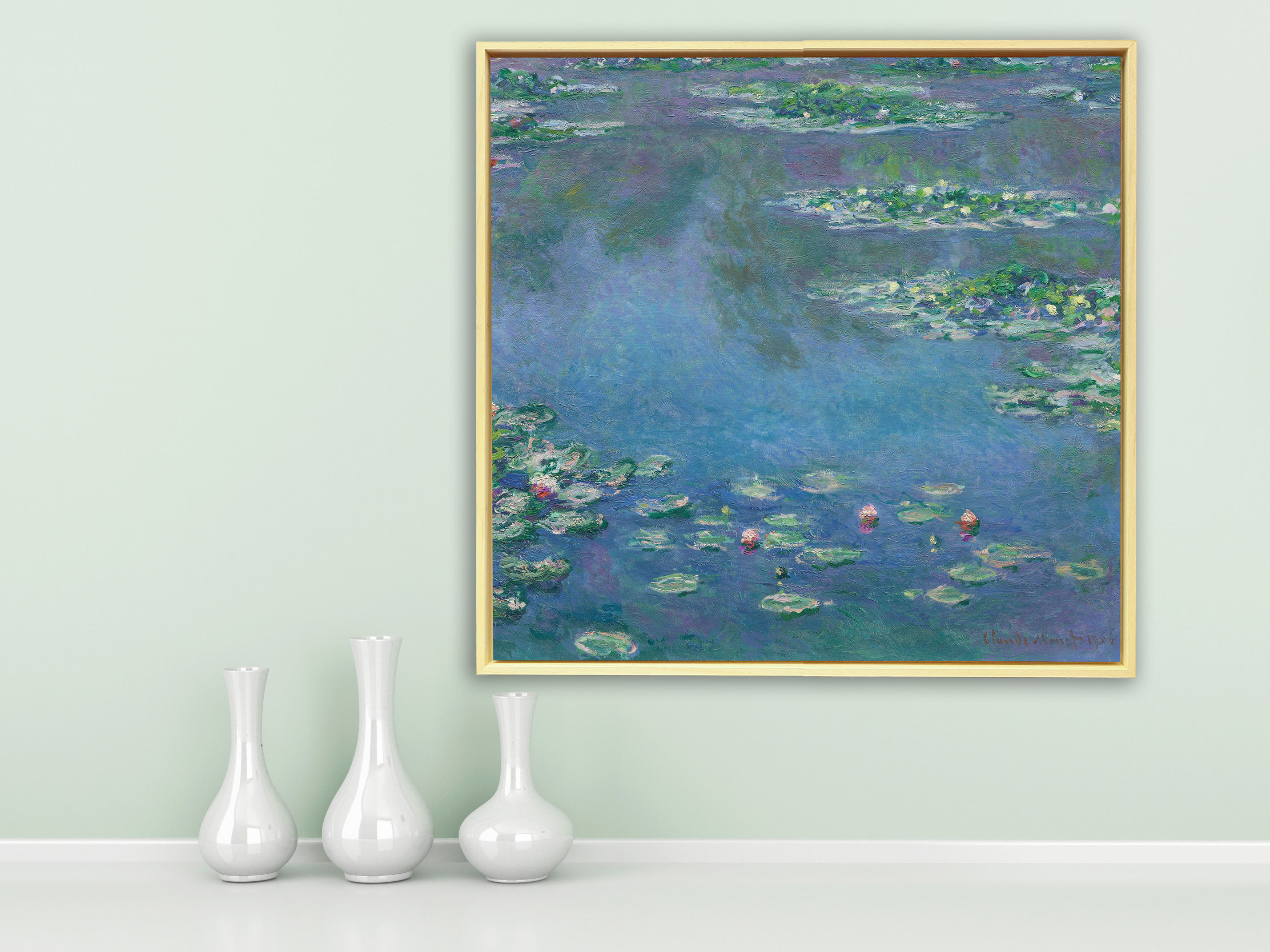 Claude Monet - Seerosen, 1906, Schattenfugenrahmen Natur Claude Monet - Seerosen, 1906, Schattenfugenrahmen Natur