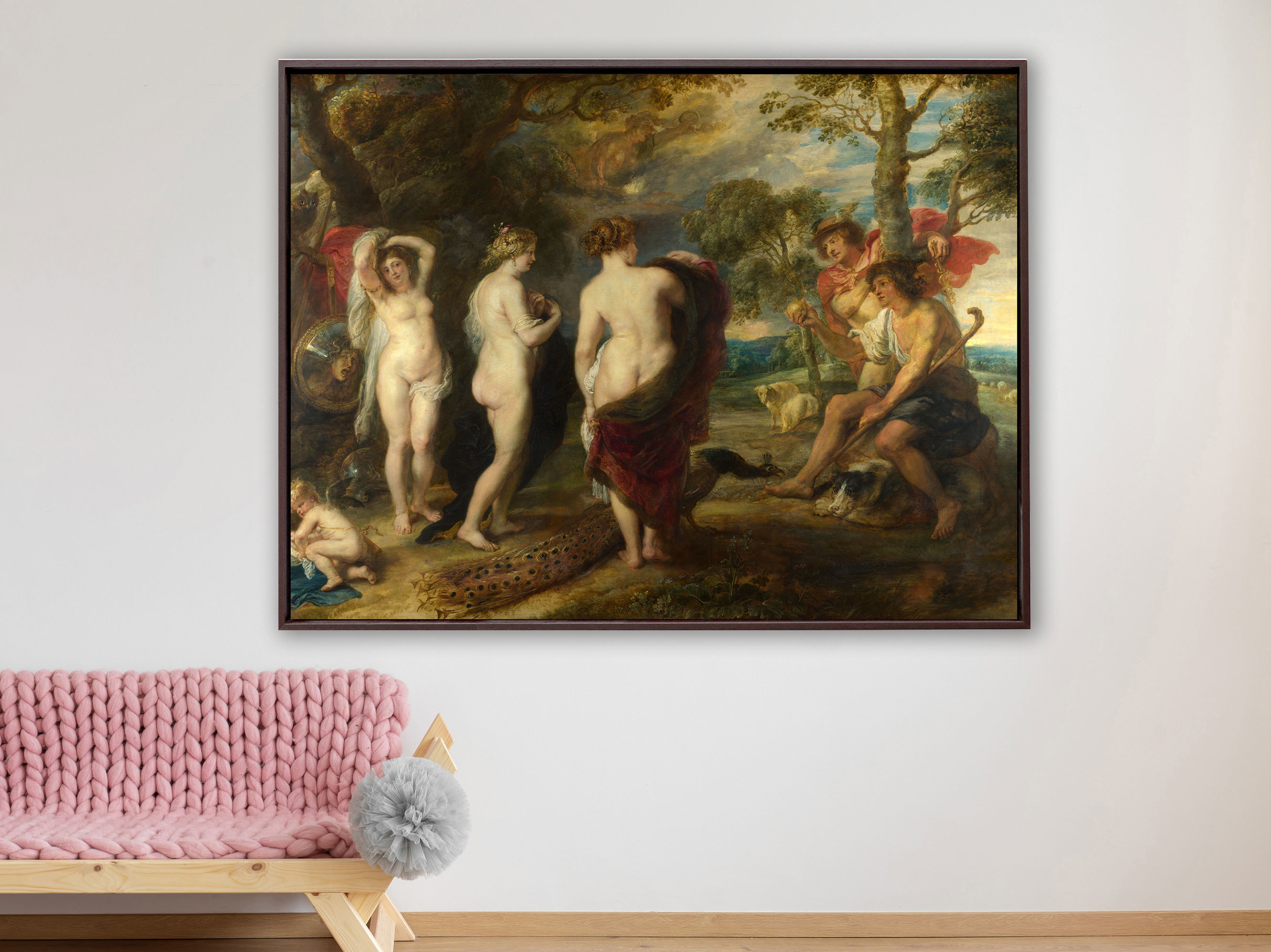 Peter Paul Rubens – Urteil des Paris, Rahmen Schattenfuge braun