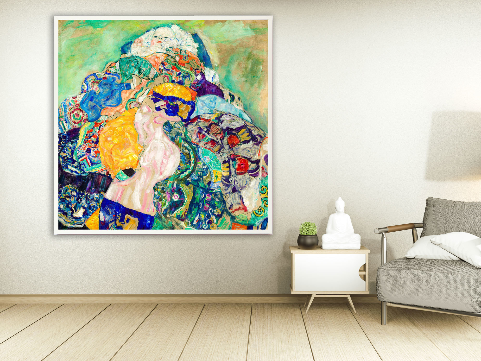 Gustav Klimt - Baby, 1917, Bilderrahmen weiß Gustav Klimt - Baby, 1917, Bilderrahmen weiß