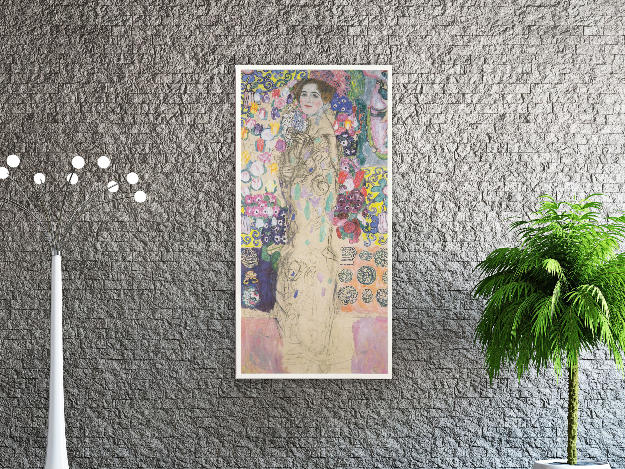 Gustav Klimt - Bildnis Ria Munk, 1917-1918, Bilderrahmen weiß Gustav Klimt - Bildnis Ria Munk, 1917-1918, Bilderrahmen weiß