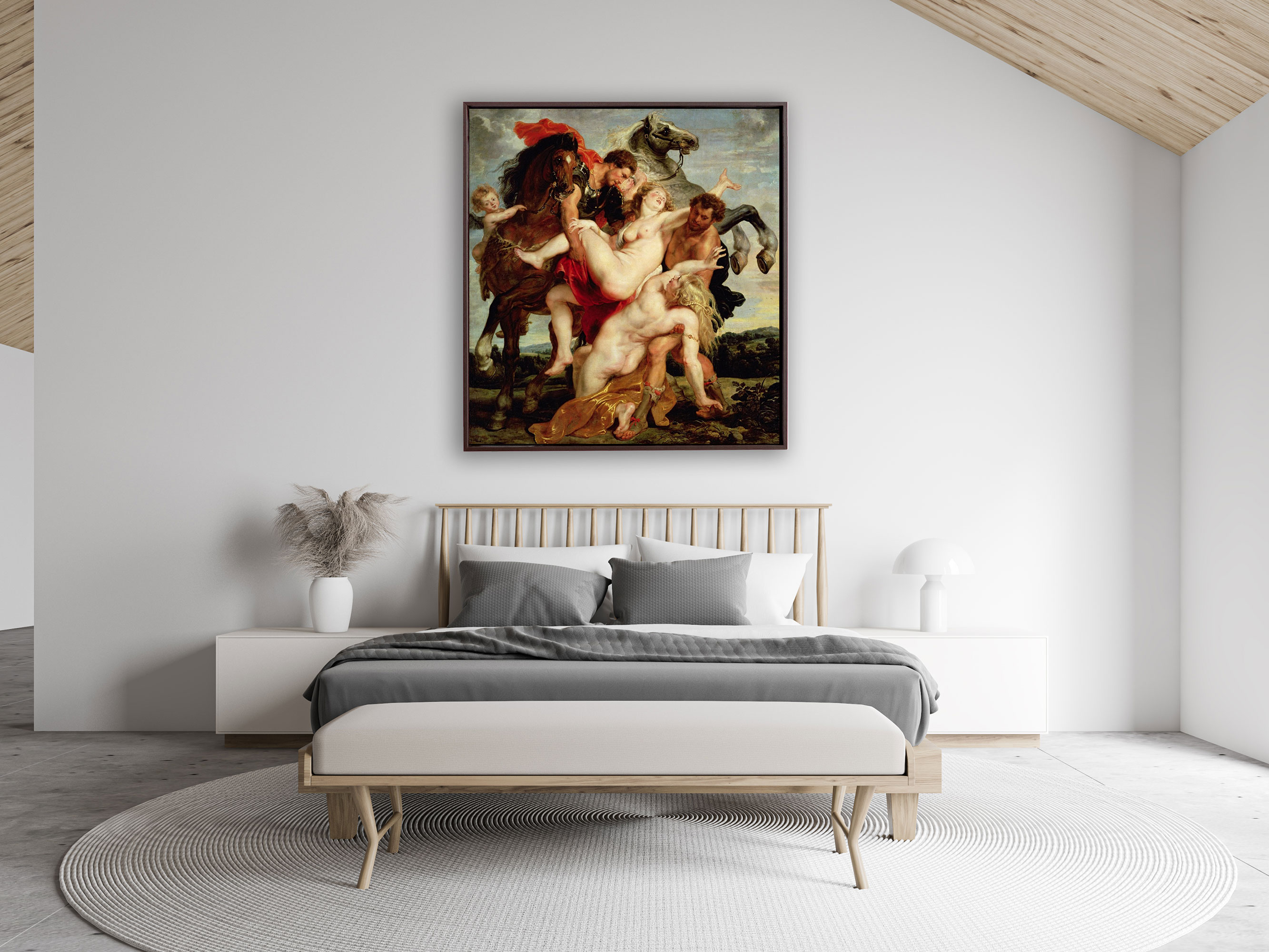 Peter Paul Rubens - Der Raub der Töchter des Leuccipus, Rahmen Schattenfuge braun