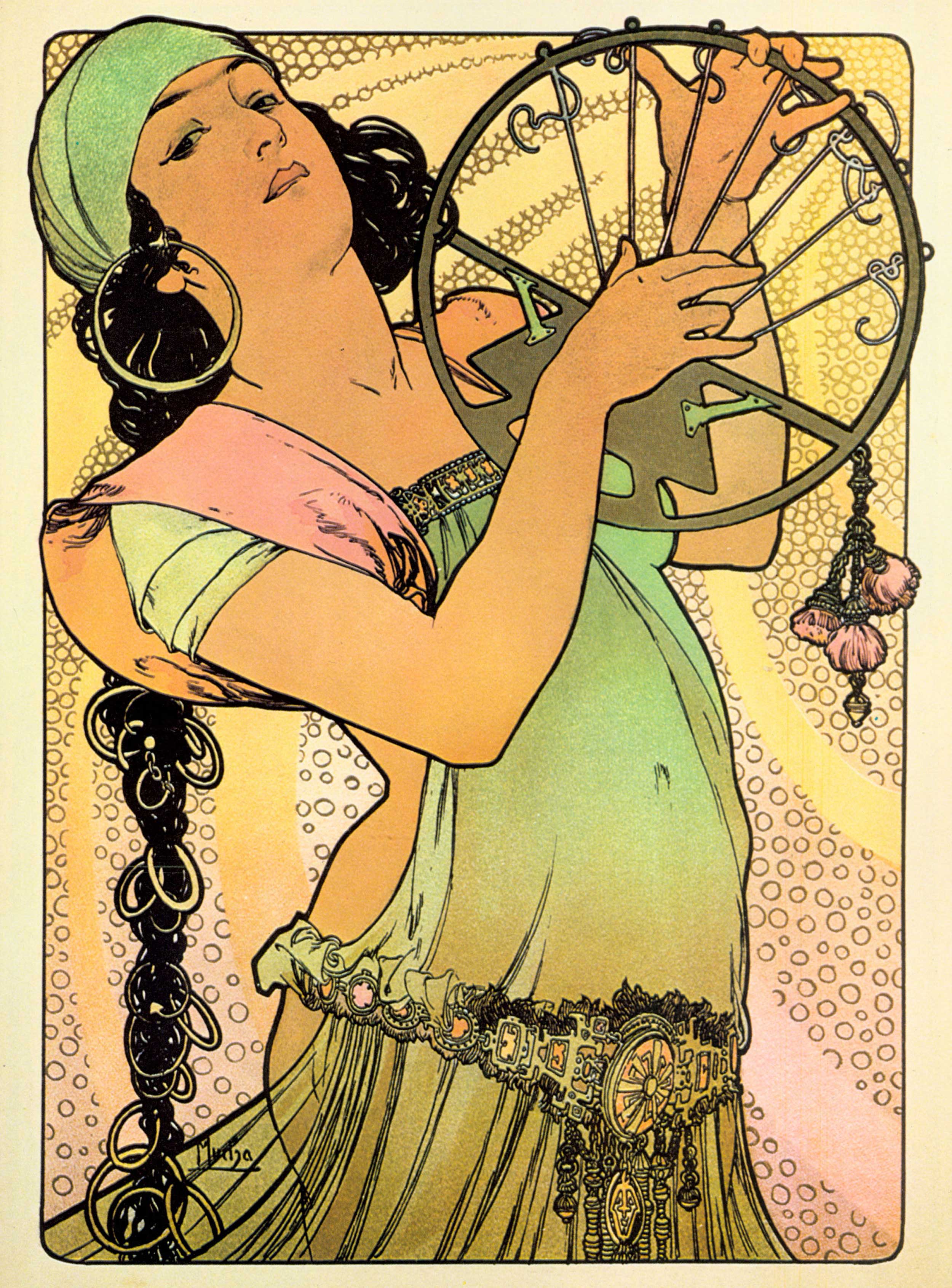 Alfons Mucha - Salome, 1897, Bilderrahmen grau