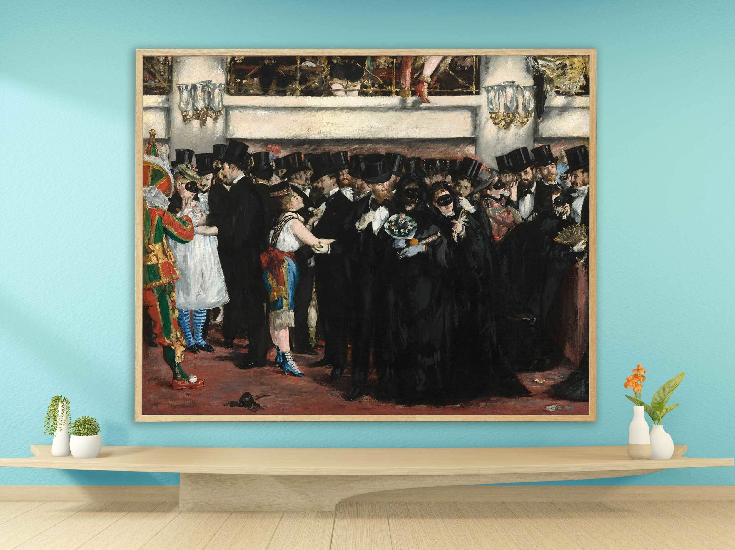 Edouard Manet - Maskenball in der Oper, 1873, Bilderrahmen Eiche