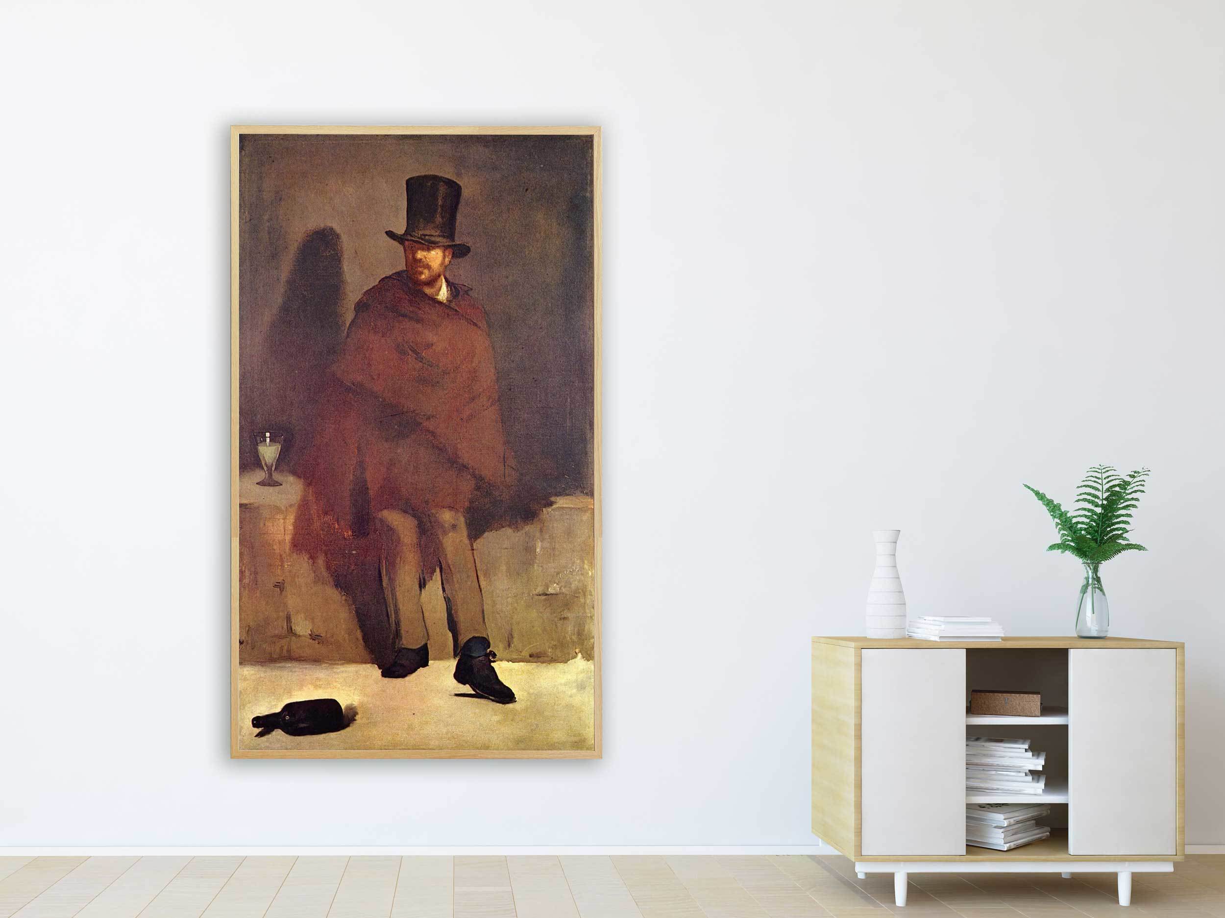 Edouard Manet - Der Absinthtrinker, 1859, Bilderrahmen Eiche