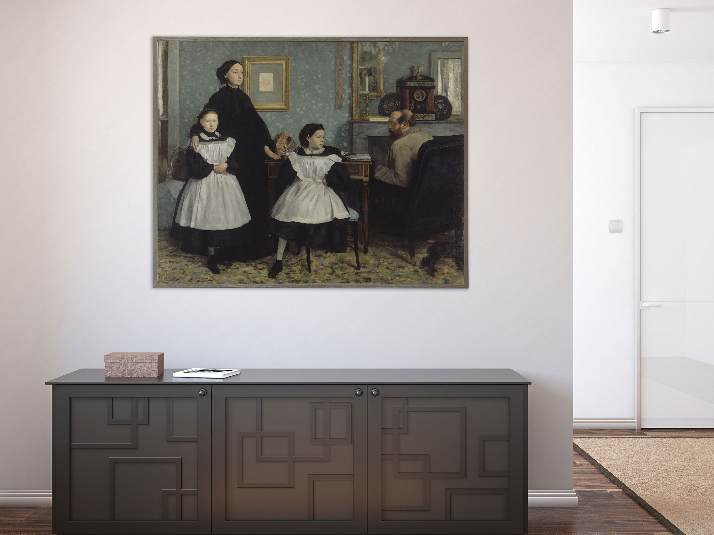 Edgar Degas - Die Familie Bellelli, Bilderrahmen grau