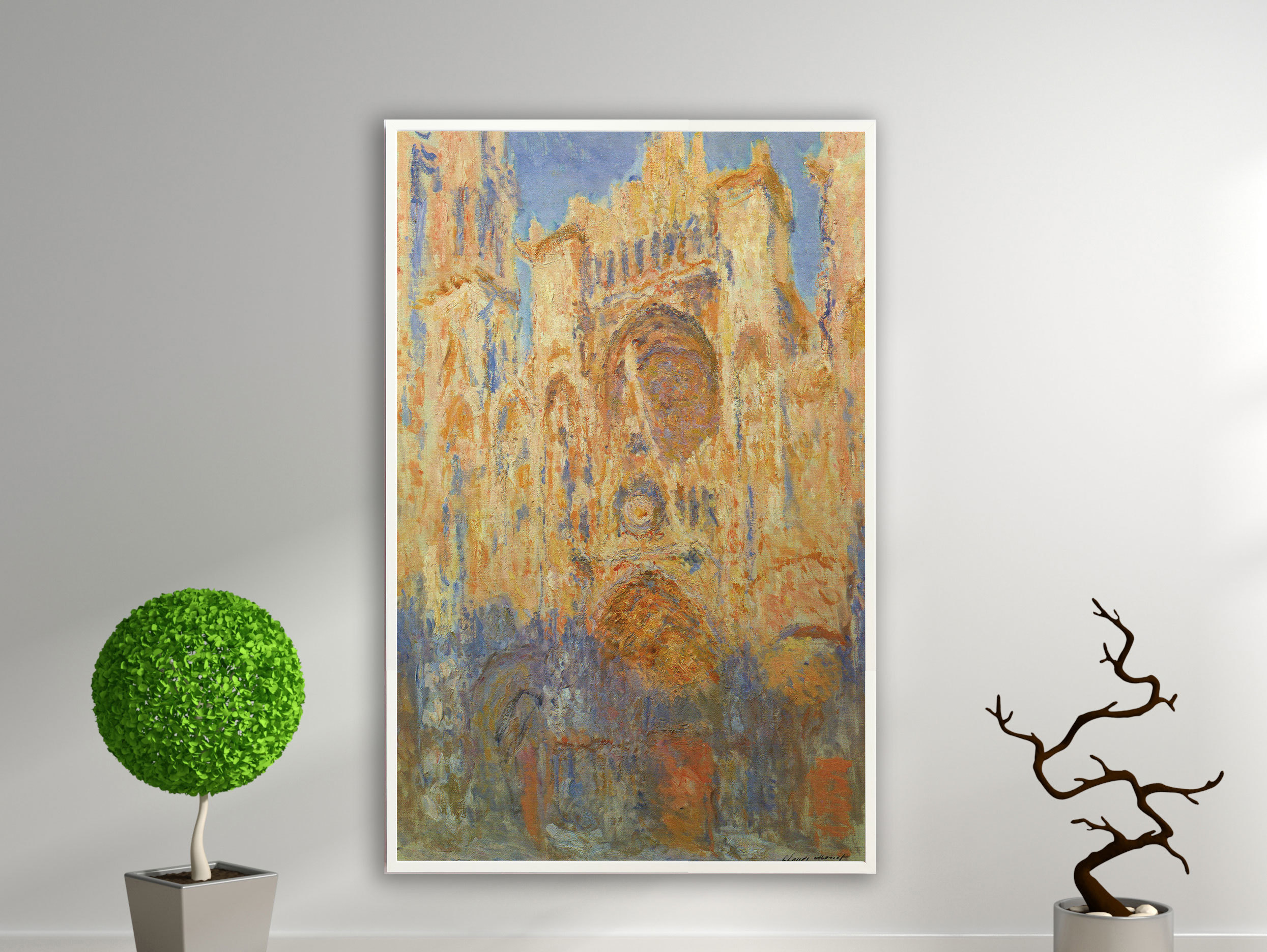 Claude Monet - Kathedrale von Rouen, 1894, Bilderrahmen weiß Claude Monet - Kathedrale von Rouen, 1894, Bilderrahmen weiß