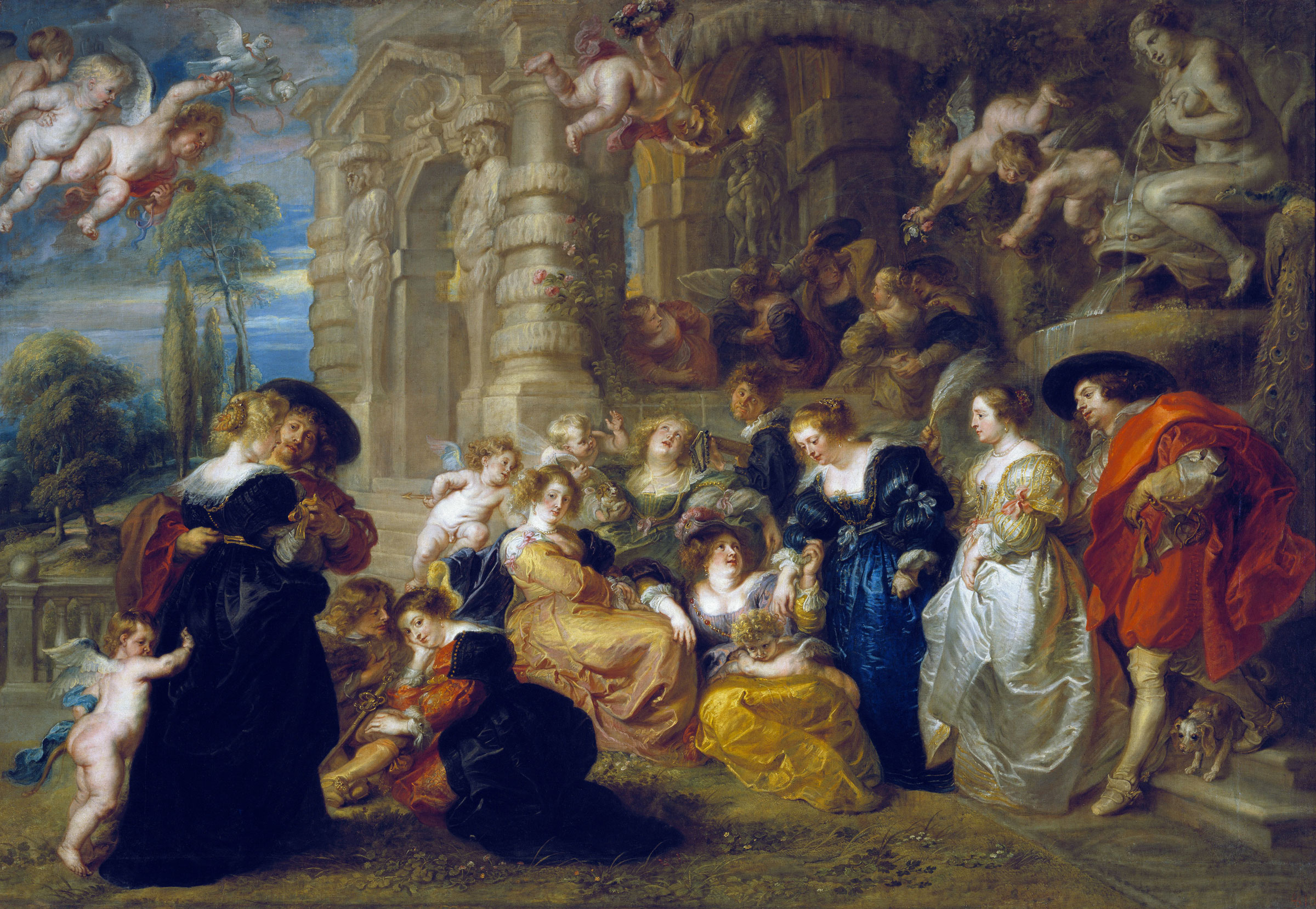 Peter Paul Rubens – Im Garten der Liebe, Bilderrahmen schwarz