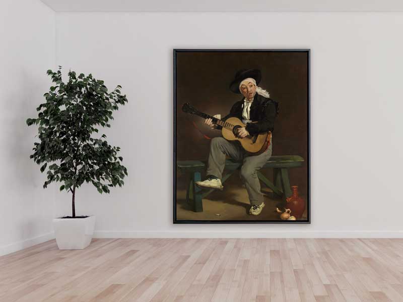 Edouard Manet - Der Spanische Sänger, 1860, Schattenfugenrahmen schwarz