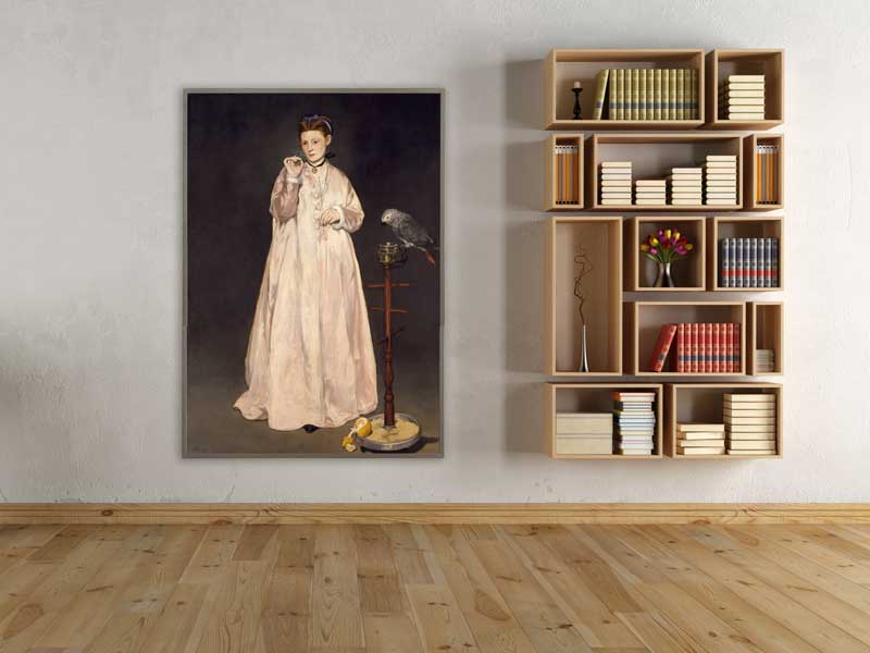 Edouard Manet - Young Lady in 1866, 1866, Bilderrahmen grau