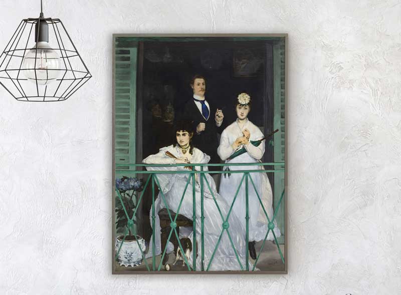 Edouard Manet - The Balcony, 1868, Bilderrahmen grau