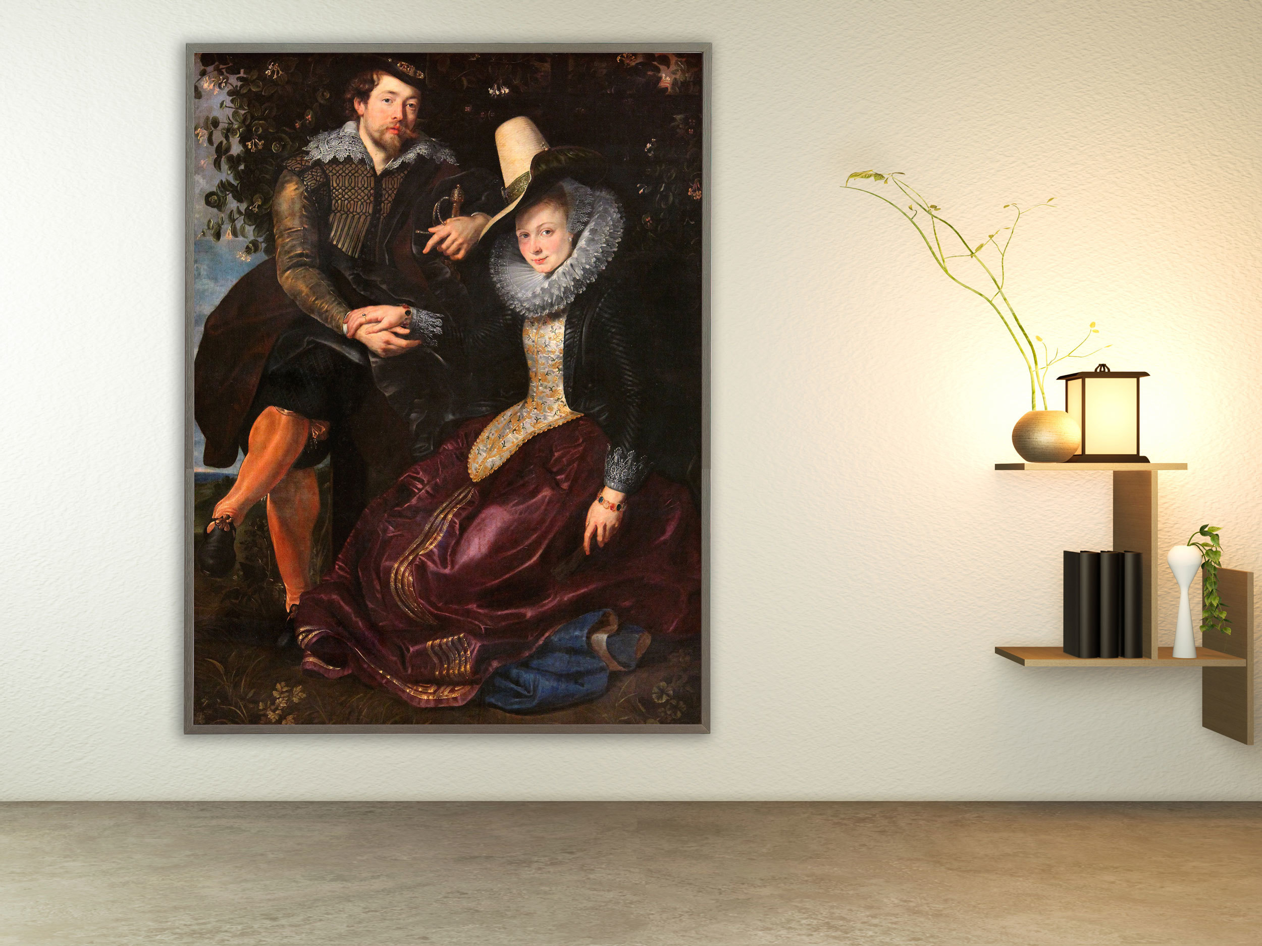 Peter Paul Rubens – Rubens und Isabella Brant, Bilderrahmen grau