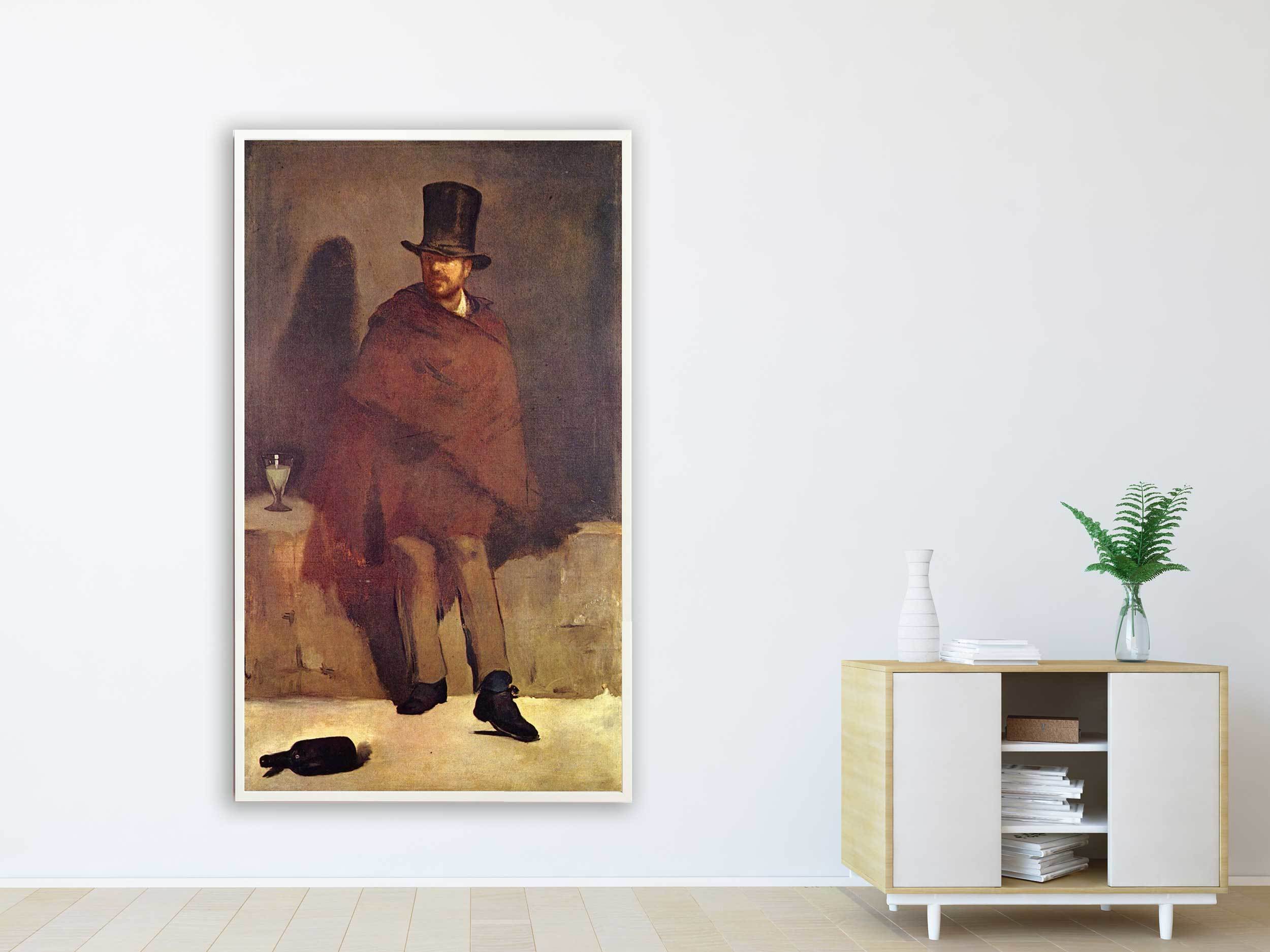 Edouard Manet - Der Absinthtrinker, 1859, Bilderrahmen weiß