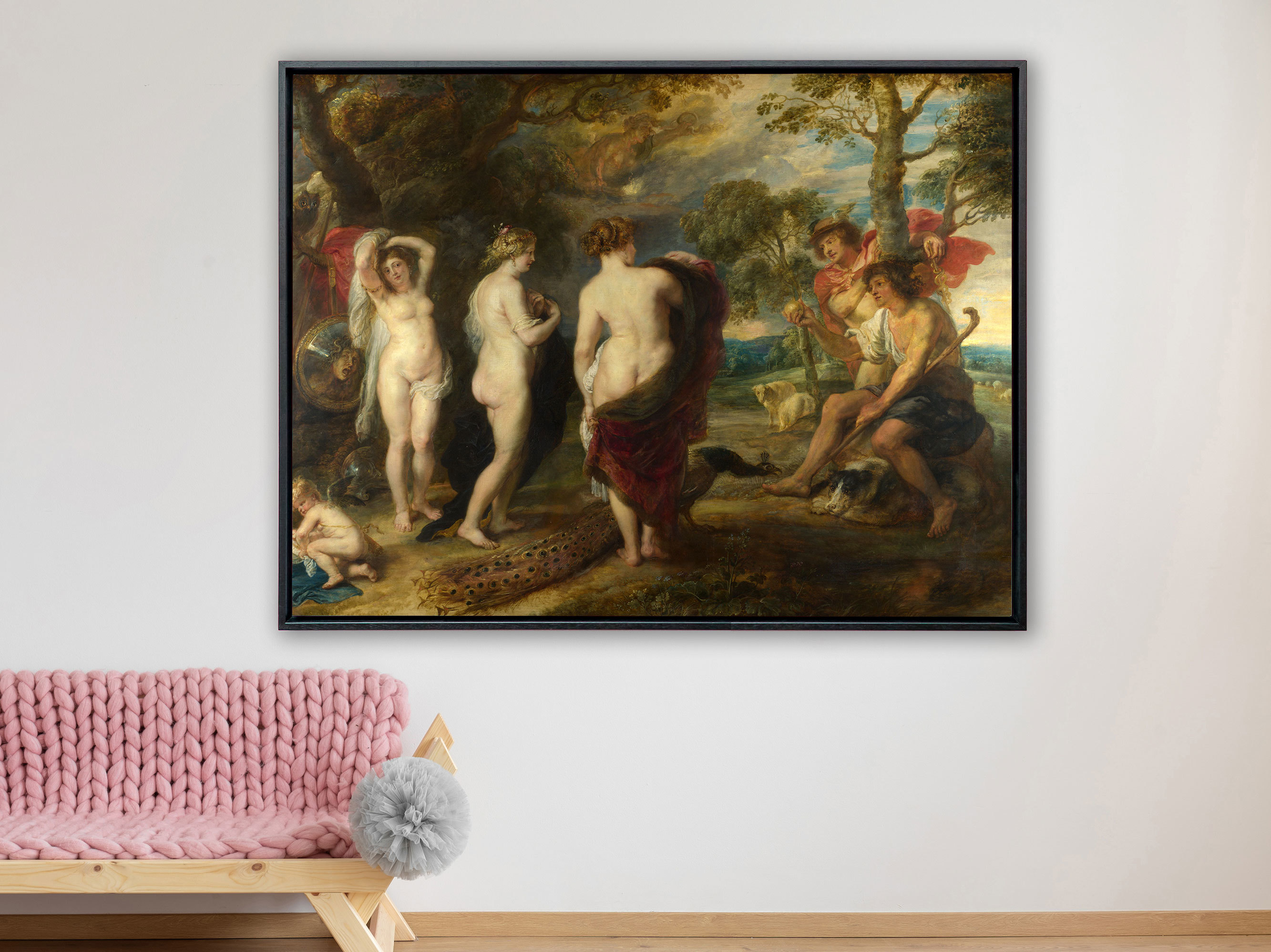 Peter Paul Rubens – Urteil des Paris, Rahmen Schattenfuge schwarz