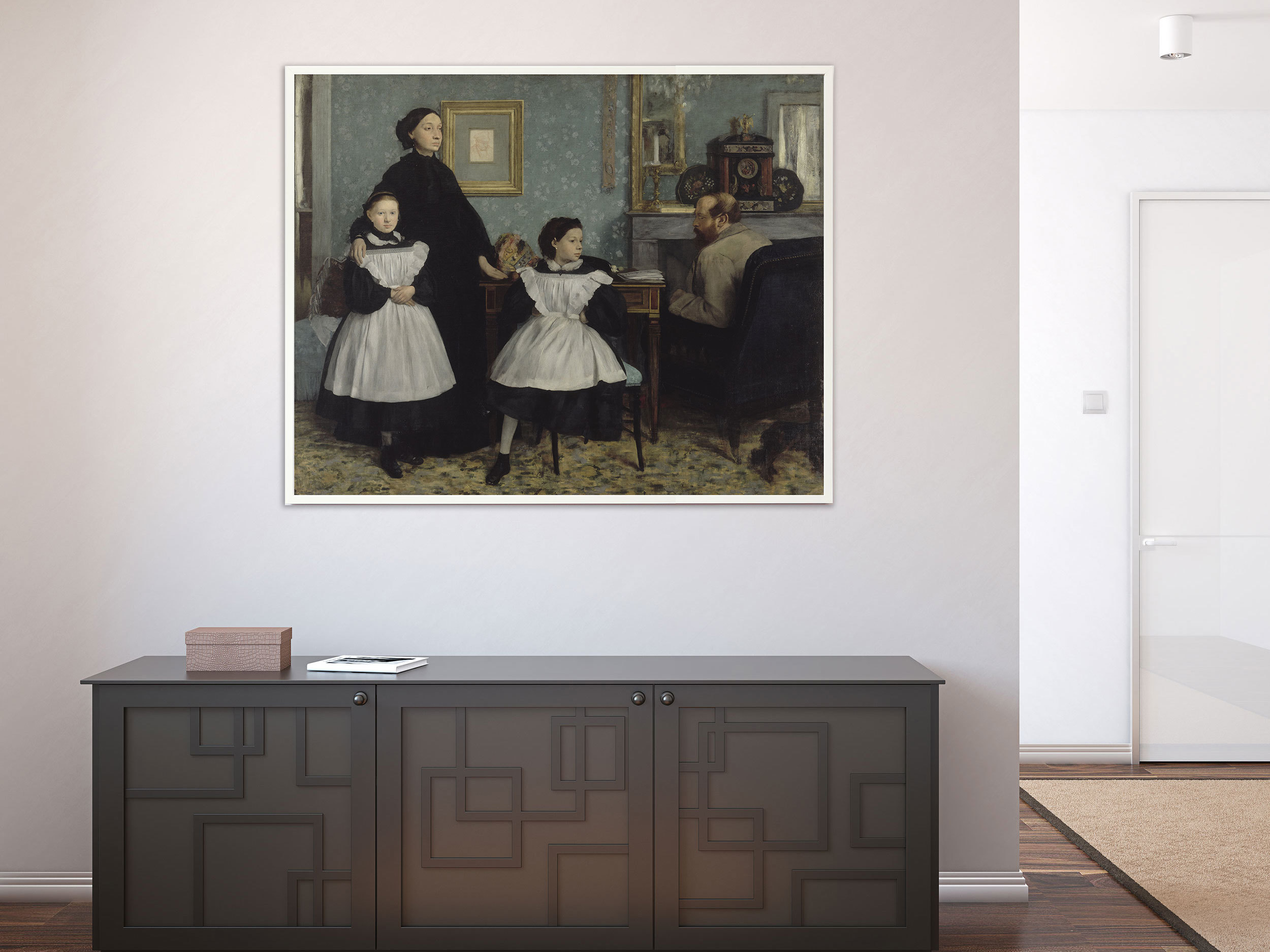 Edgar Degas - Die Familie Bellelli, Bilderrahmen weiß Edgar Degas - Die Familie Bellelli, Bilderrahmen weiß