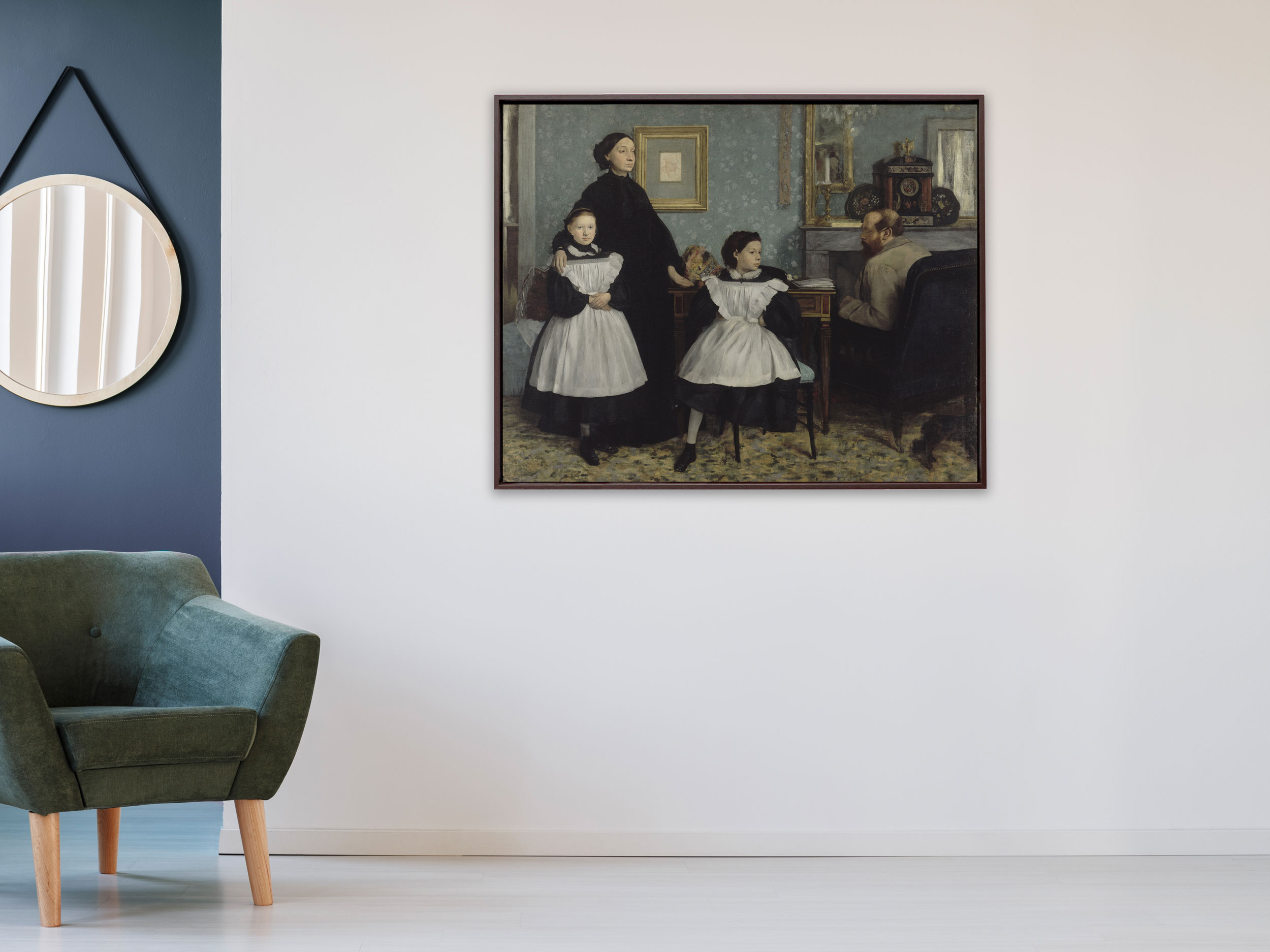Edgar Degas - Die Familie Bellelli, Schattenfugenrahmen braun