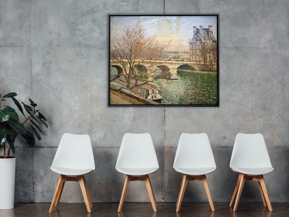 Camille Pissarro - Die königliche Brücke und der Flora Pavillion, Rahmen Schattenfuge schwarz
