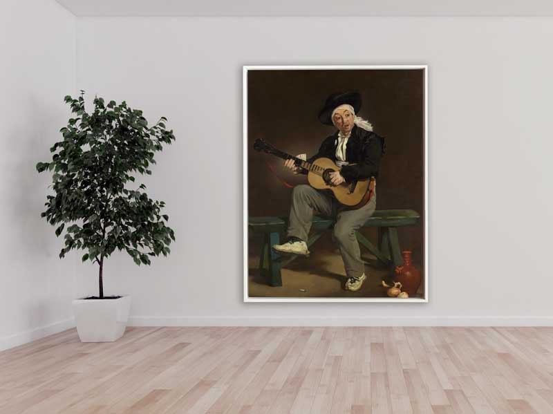 Edouard Manet - Der Spanische Sänger, 1860, Schattenfugenrahmen weiß