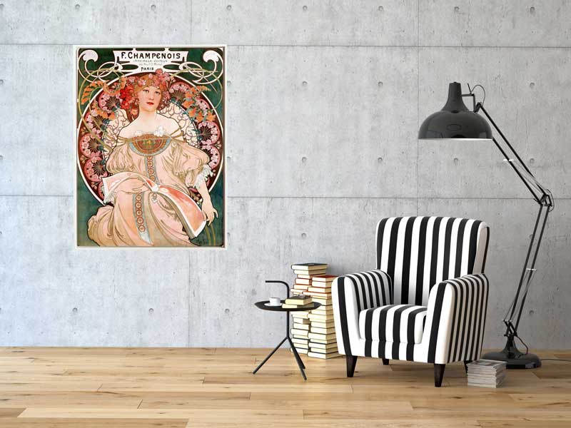 Alfons Mucha - F. Champenois Imprimeur-Éditeur, 1897, Rahmen Schattenfuge weiß Alfons Mucha - F. Champenois Imprimeur-Éditeur, 1897, Rahmen Schattenfuge weiß