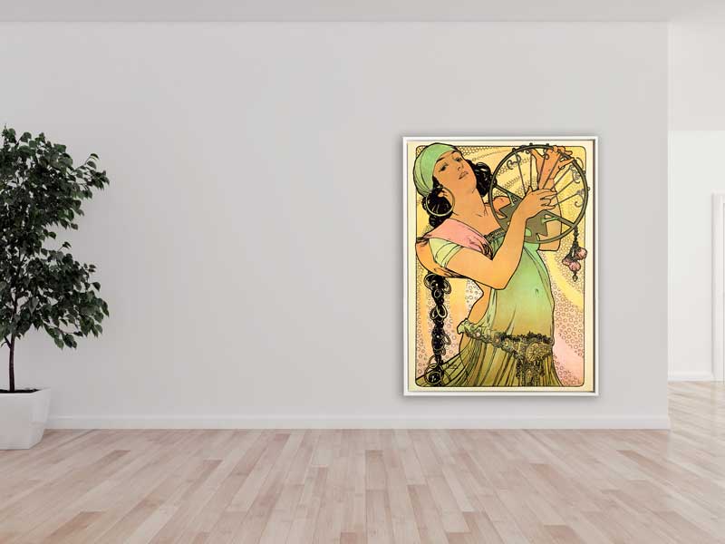 Alfons Mucha - Salome, 1897, Schattenfugenrahmen weiß Alfons Mucha - Salome, 1897, Schattenfugenrahmen weiß