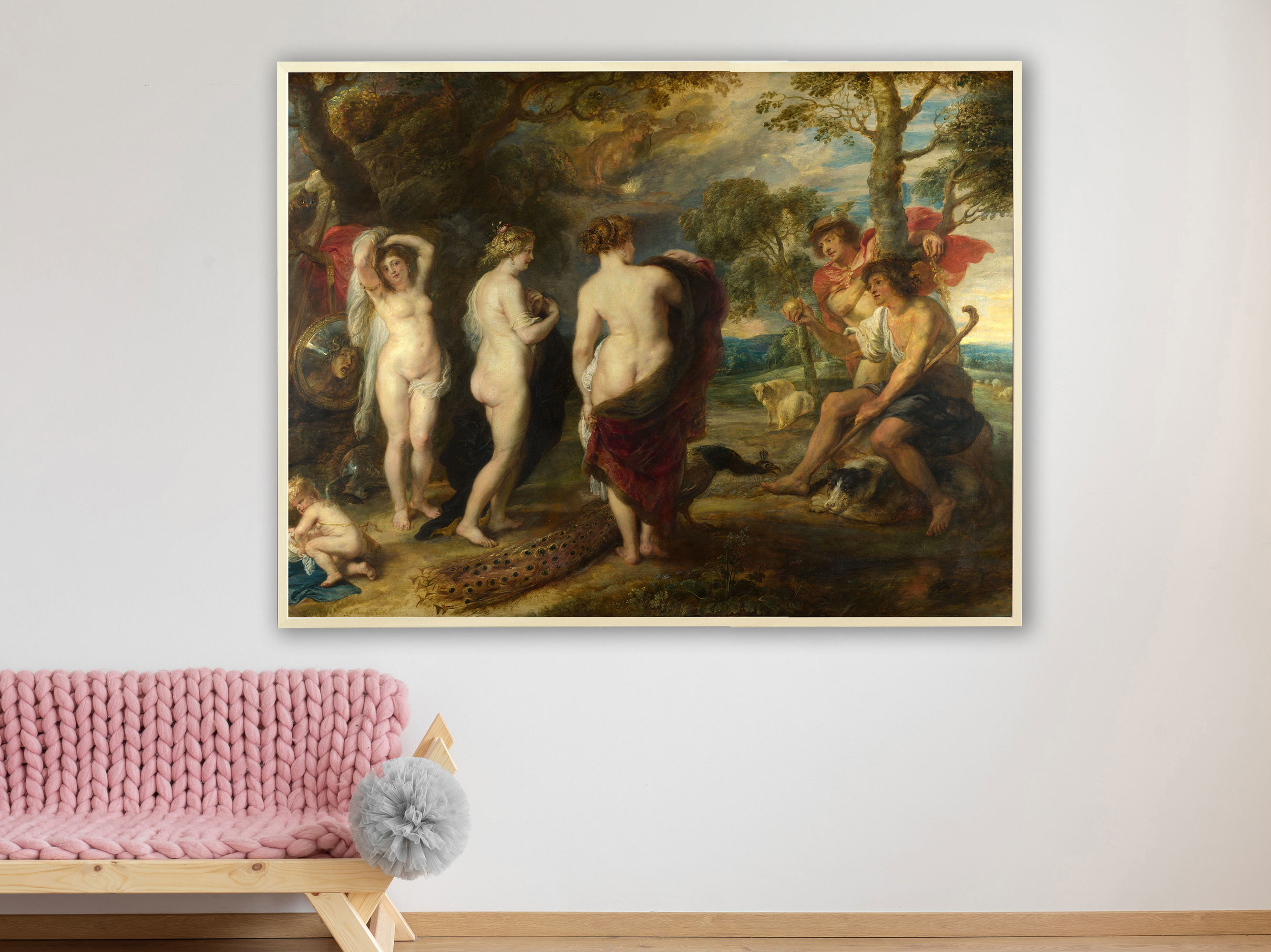 Peter Paul Rubens – Urteil des Paris, Bilderrahmen Ahorn Peter Paul Rubens – Urteil des Paris, Bilderrahmen Ahorn